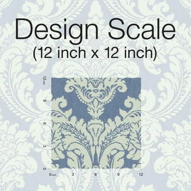York Wallcoverings Tapestry Damask wallpaper, color Blue, SKU GR6024
