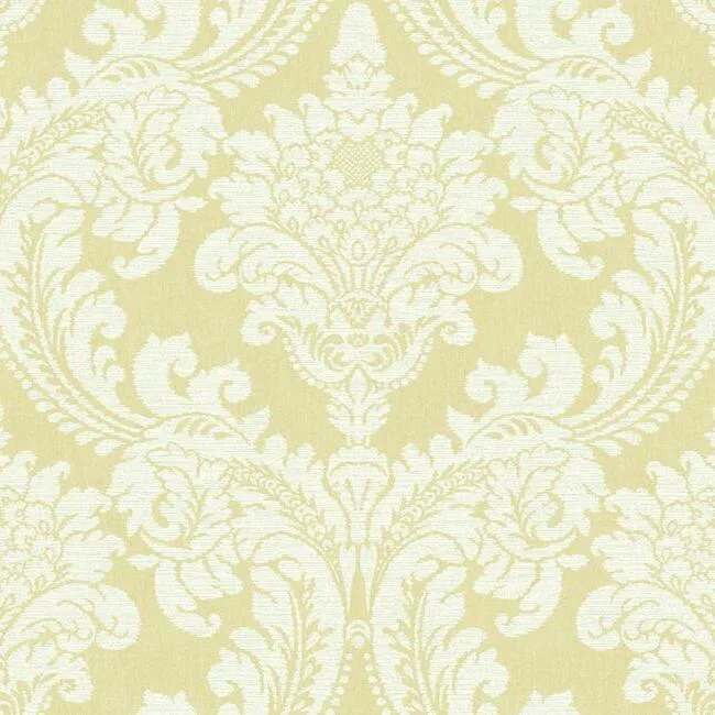 York Wallcoverings Tapestry Damask wallpaper, color Yellow, SKU GR6027