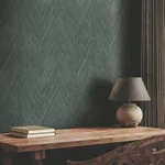 York Wallcoverings Thatched Chevron - Bottle Green Wallpaper | Buy Online York Wallcoverings Thatched Chevron wallpaper, color Bottle Green, SKU FM1054