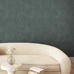 York Wallcoverings Thatched Chevron - Bottle Green Wallpaper | Buy Online York Wallcoverings Thatched Chevron wallpaper, color Bottle Green, SKU FM1054