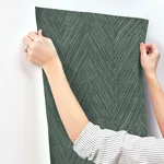 York Wallcoverings Thatched Chevron - Bottle Green Wallpaper | Buy Online York Wallcoverings Thatched Chevron wallpaper, color Bottle Green, SKU FM1054