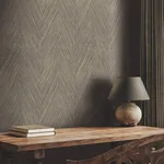 York Wallcoverings Thatched Chevron - Charcoal Wallpaper | Buy Online York Wallcoverings Thatched Chevron wallpaper, color Charcoal, SKU FM1051