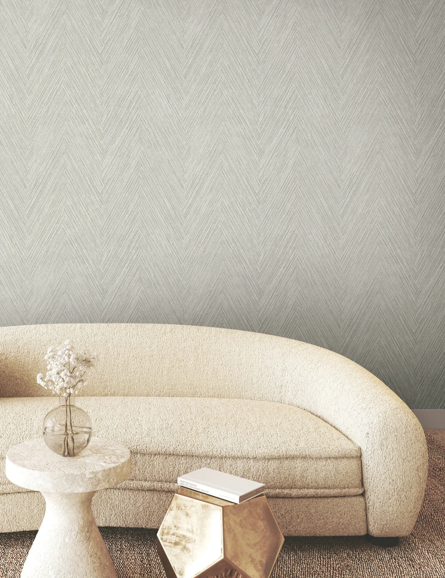 York Wallcoverings Thatched Chevron - Dove Wallpaper | Buy Online York Wallcoverings Thatched Chevron wallpaper, color Dove, SKU FM1055