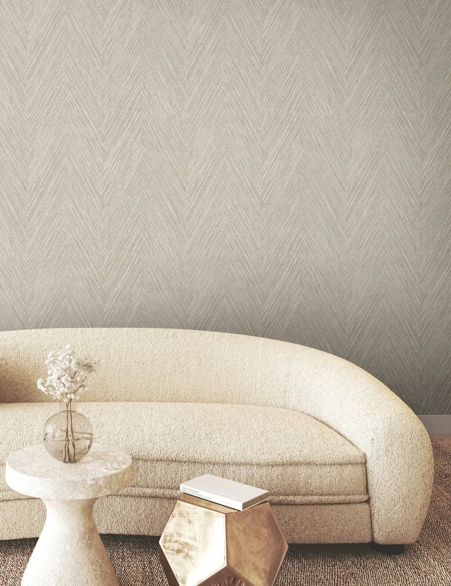 York Wallcoverings Thatched Chevron - Linen Wallpaper | Buy Online York Wallcoverings Thatched Chevron wallpaper, color Linen, SKU FM1056