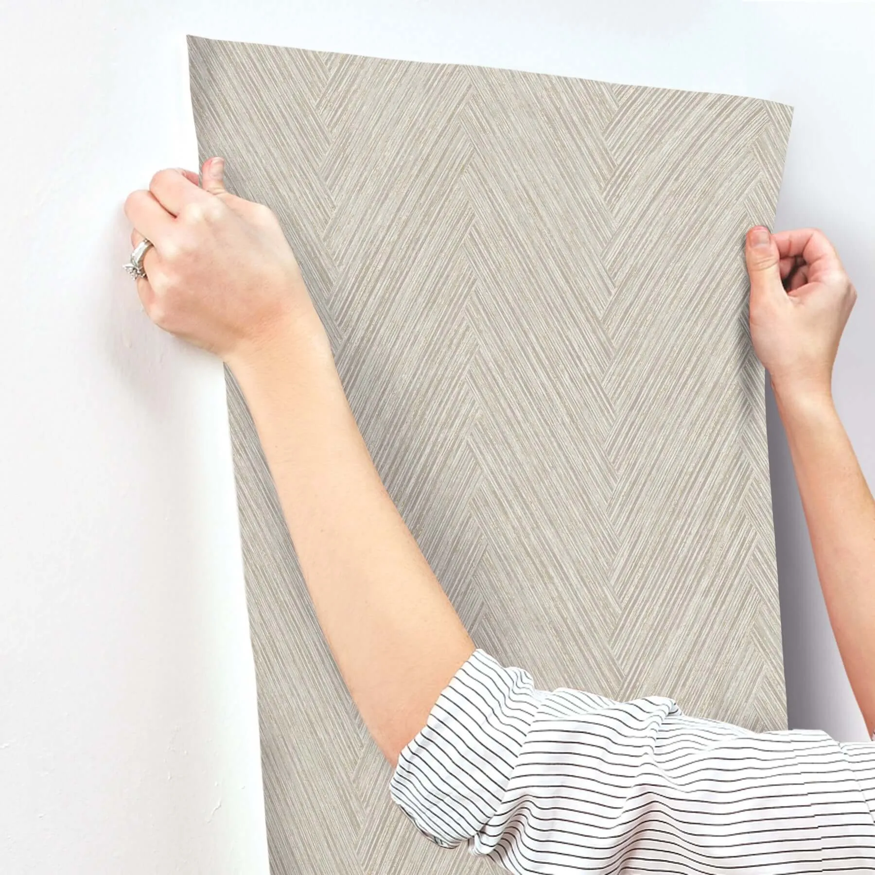 York Wallcoverings Thatched Chevron - Linen Wallpaper | Buy Online York Wallcoverings Thatched Chevron wallpaper, color Linen, SKU FM1056