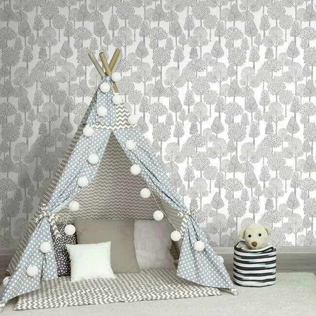 York Wallcoverings Treetops - Grey Wallpaper | Buy Online York Wallcoverings Treetops wallpaper, color Grey, SKU PSW1189RL