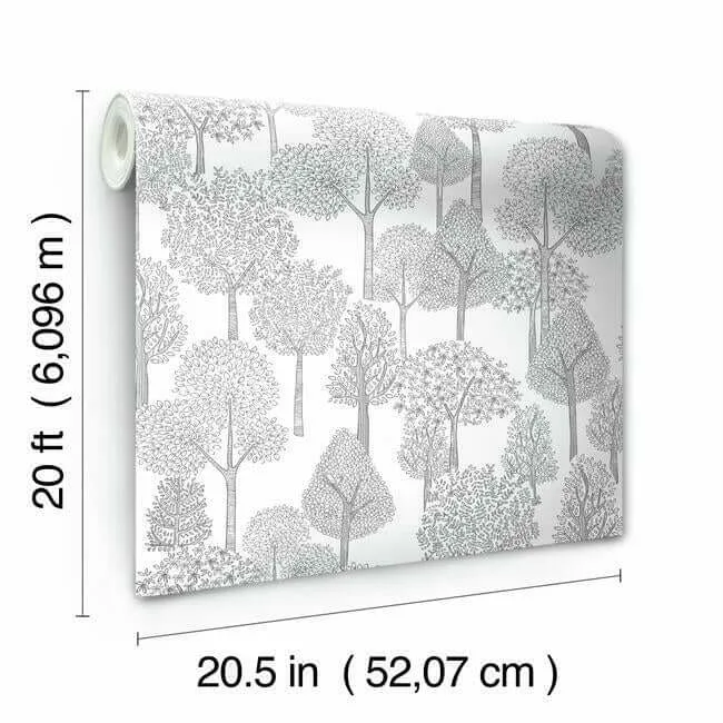 York Wallcoverings Treetops - Grey Wallpaper | Buy Online York Wallcoverings Treetops wallpaper, color Grey, SKU PSW1189RL