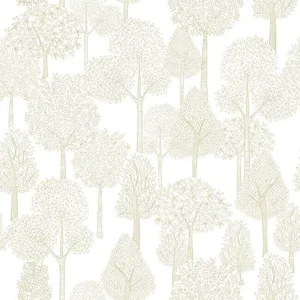 York Wallcoverings Treetops wallpaper, color Gold Metallic, SKU PSW1190RL