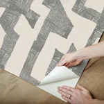 York Wallcoverings Tribe wallpaper, color Black & Taupe, SKU PSW1669RL