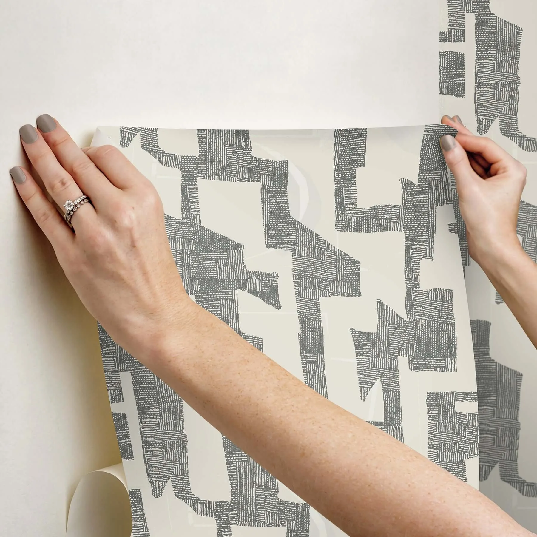 York Wallcoverings Tribe wallpaper, color Black & Taupe, SKU PSW1669RL