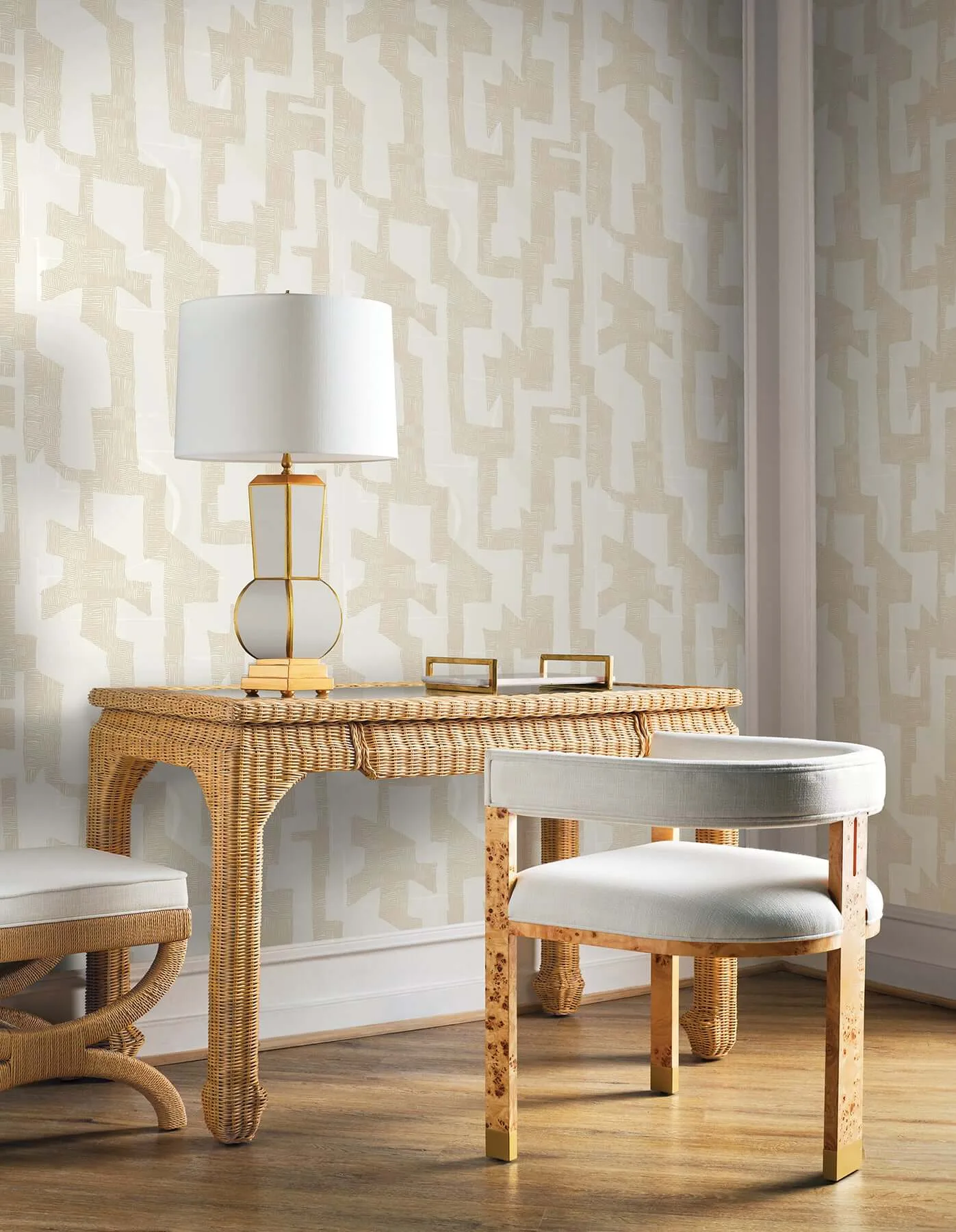 York Wallcoverings Tribe wallpaper, color Caramel Cream, SKU PSW1670RL