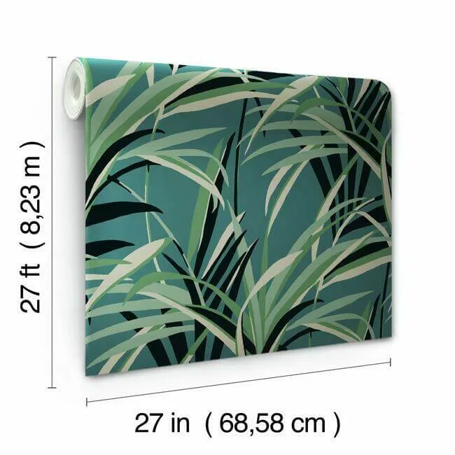 York Wallcoverings Tropical Paradise - Green & Teal Wallpaper | Buy Online York Wallcoverings Tropical Paradise wallpaper, color Green & Teal, SKU TC2607