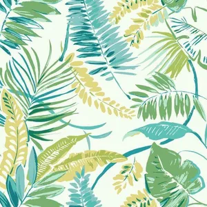 York Wallcoverings Tropical Toss wallpaper, color Aqua & Yellow, SKU TC2626