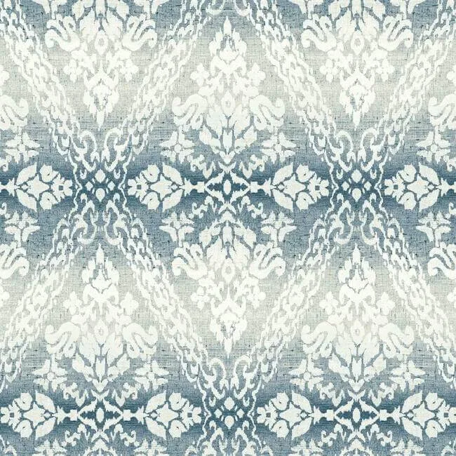 York Wallcoverings Tudor Diamond Damask wallpaper, color Navy, SKU DM4932
