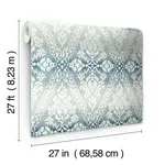 York Wallcoverings Tudor Diamond Damask - Navy Wallpaper | Buy Online York Wallcoverings Tudor Diamond Damask wallpaper, color Navy, SKU DM4932