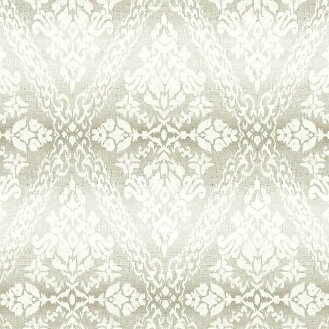 York Wallcoverings Tudor Diamond Damask wallpaper, color Off White, SKU DM4933