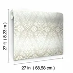 York Wallcoverings Tudor Diamond Damask - Off White Wallpaper | Buy Online York Wallcoverings Tudor Diamond Damask wallpaper, color Off White, SKU DM4933