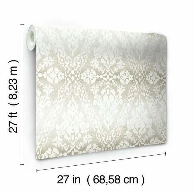 York Wallcoverings Tudor Diamond Damask - Off White Wallpaper | Buy Online York Wallcoverings Tudor Diamond Damask wallpaper, color Off White, SKU DM4933