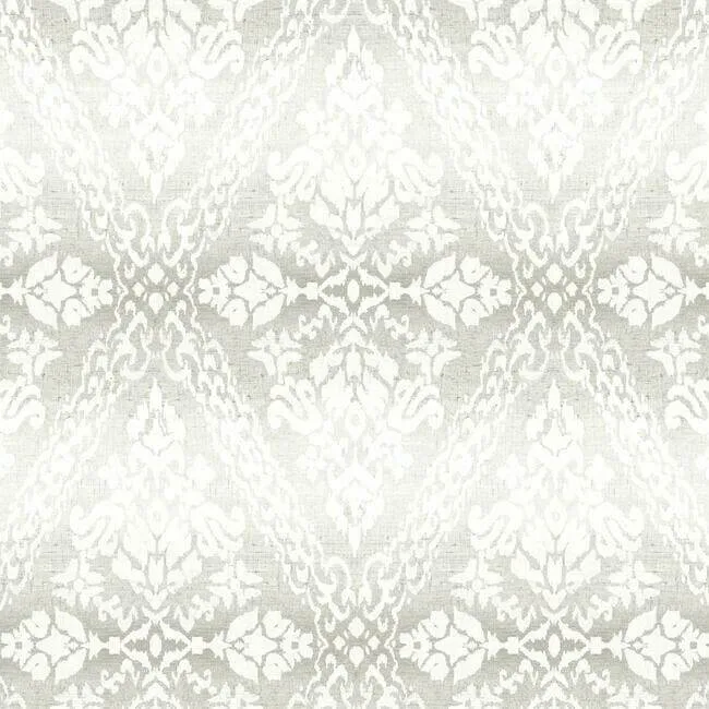 York Wallcoverings Tudor Diamond Damask wallpaper, color Grey, SKU DM4934