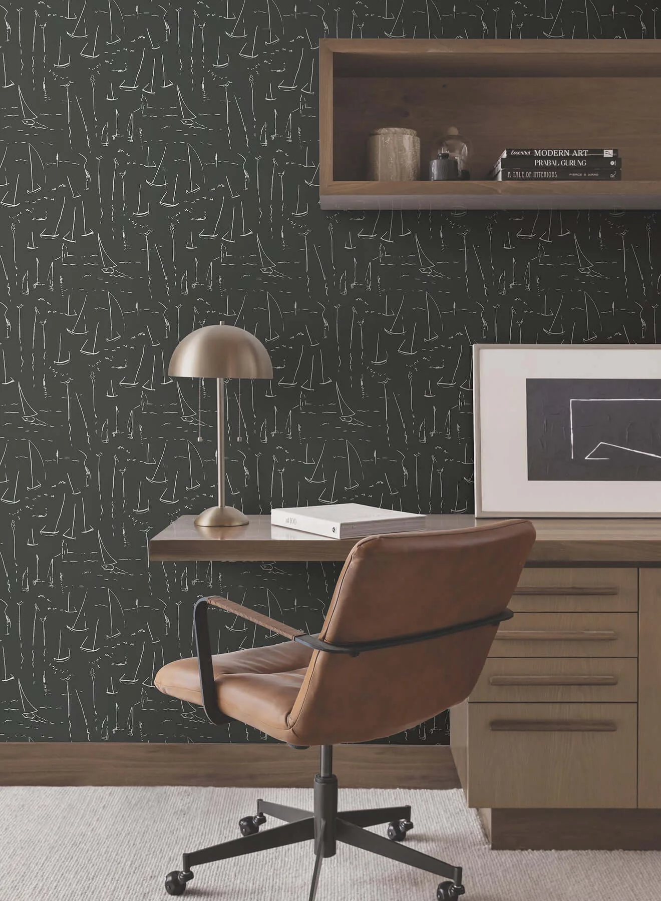 York Wallcoverings Vermillion Coast wallpaper, color Carbon Black, SKU ZM2842