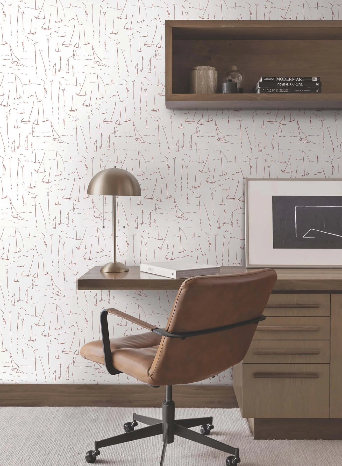 York Wallcoverings Vermillion Coast wallpaper, color Vermillion, SKU ZM2843