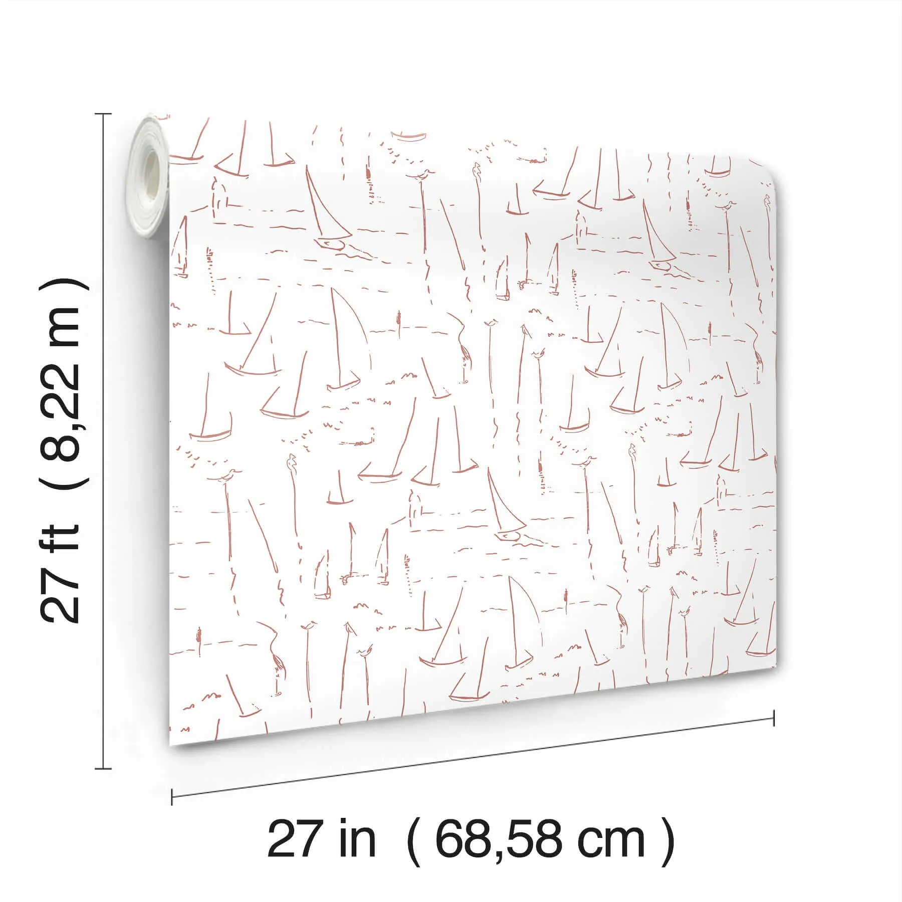 York Wallcoverings Vermillion Coast wallpaper, color Vermillion, SKU ZM2843
