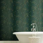 York Wallcoverings Vertical Blossoms - Teal Metallic Wallpaper | Buy Online York Wallcoverings Vertical Blossoms wallpaper, color Teal Metallic, SKU BR6224