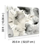York Wallcoverings Watercolor Bouquet wallpaper, color Charcoal, SKU BL1771
