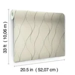 York Wallcoverings Wavy Stripe - Beige Metallic Wallpaper | Buy Online York Wallcoverings Wavy Stripe wallpaper, color Beige Metallic, SKU Y6201404