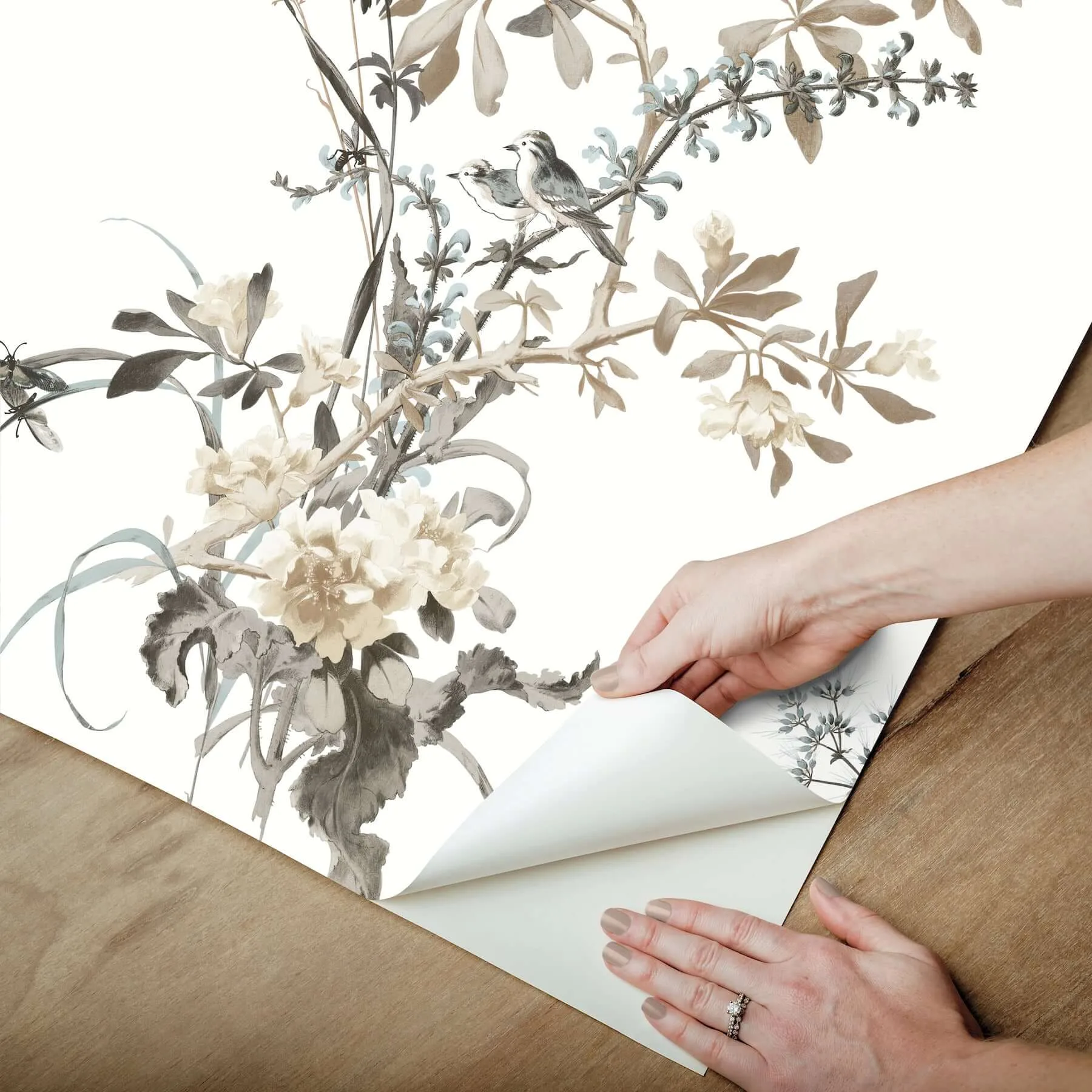 York Wallcoverings Wild Flowers - Neutral Wallpaper | Buy Online York Wallcoverings Wild Flowers wallpaper, color Neutral, SKU PSW1365RL