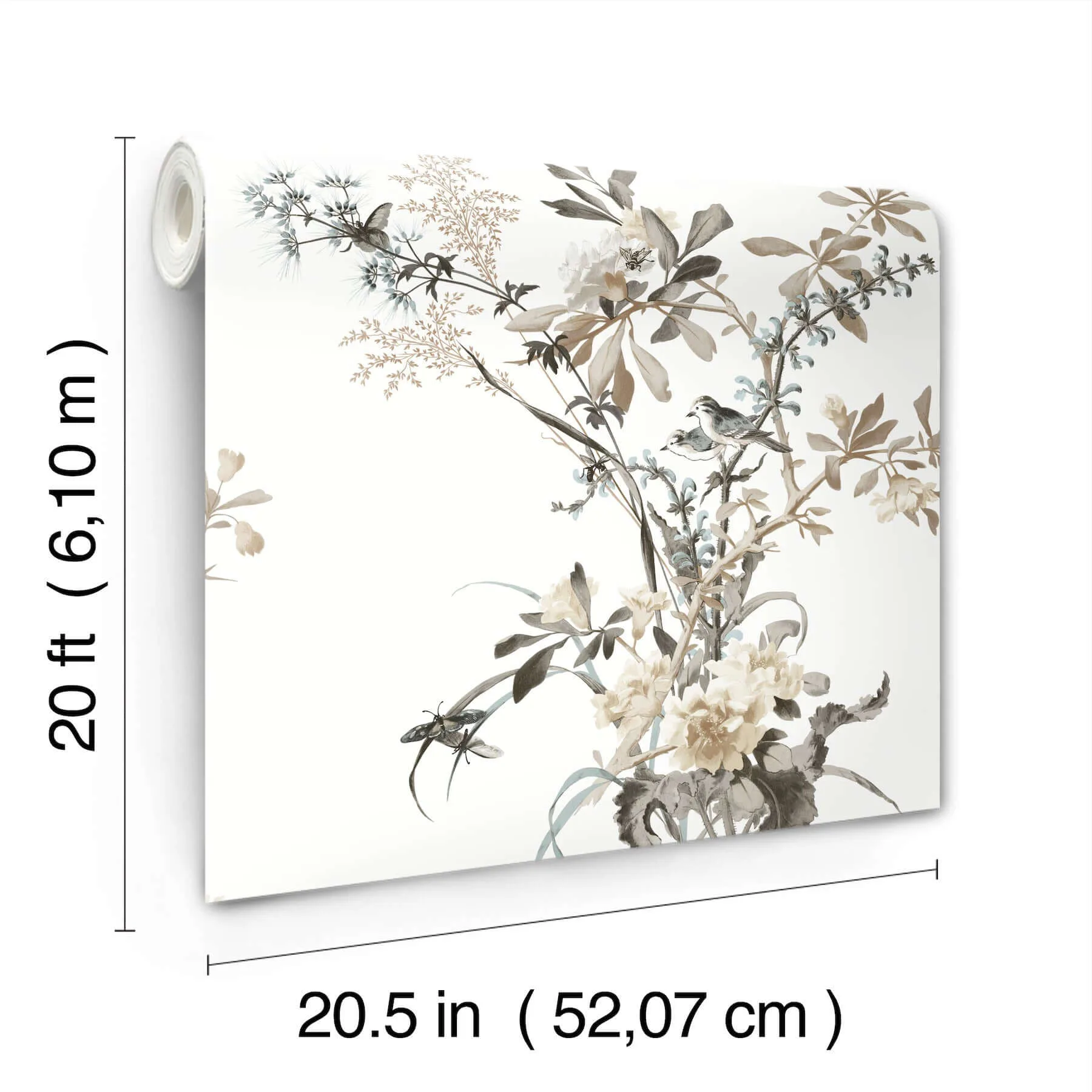York Wallcoverings Wild Flowers - Neutral Wallpaper | Buy Online York Wallcoverings Wild Flowers wallpaper, color Neutral, SKU PSW1365RL