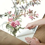 York Wallcoverings Wild Flowers wallpaper, color Rose, SKU PSW1366RL