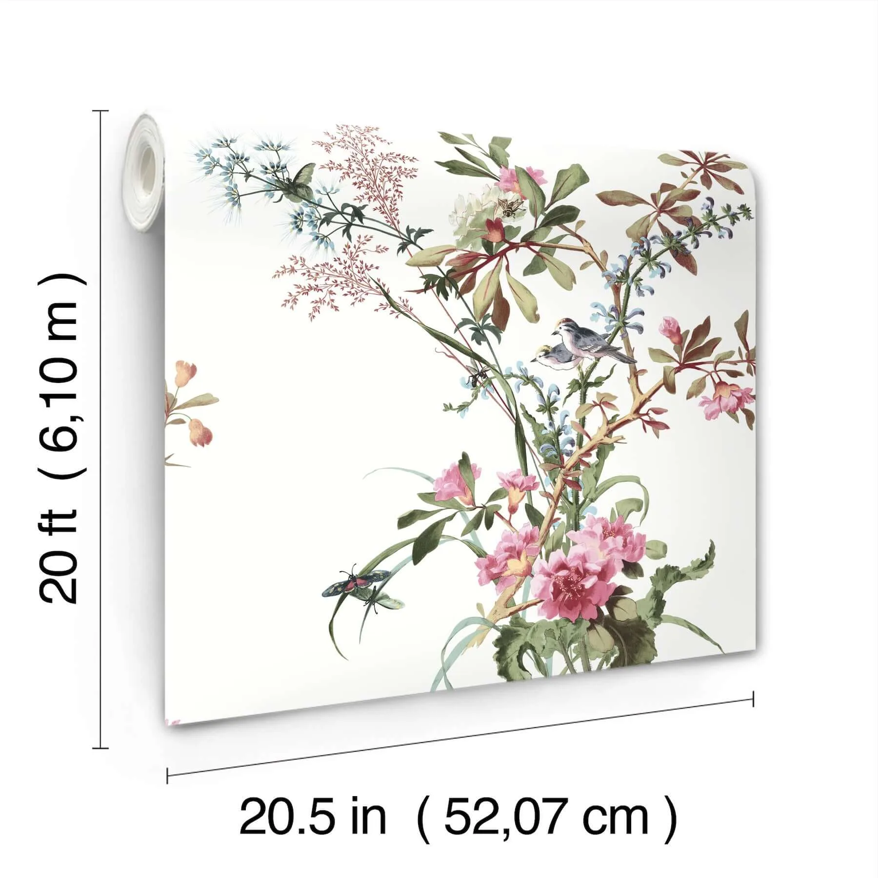 York Wallcoverings Wild Flowers wallpaper, color Rose, SKU PSW1366RL
