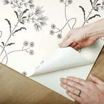 York Wallcoverings Magnolia Home Wildflower wallpaper, color Black & White, SKU PSW1153RL