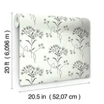 York Wallcoverings Magnolia Home Wildflower wallpaper, color Black & White, SKU PSW1153RL