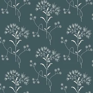 York Wallcoverings Magnolia Home Wildflower wallpaper, color White & Blue, SKU PSW1154RL