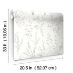 York Wallcoverings Wildflower Sprigs wallpaper, color Pink & Green, SKU FH4028