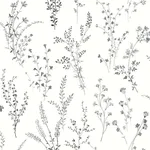 York Wallcoverings Wildflower Sprigs - Black & White Wallpaper | Buy Online York Wallcoverings Wildflower Sprigs wallpaper, color Black & White, SKU PSW1522RL
