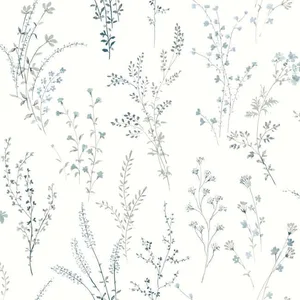 York Wallcoverings Wildflower Sprigs wallpaper, color Blue & Green, SKU PSW1523RL