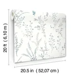 York Wallcoverings Wildflower Sprigs wallpaper, color Blue & Green, SKU PSW1523RL