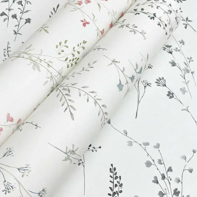 York Wallcoverings Wildflower Sprigs wallpaper, color Blue & Green, SKU PSW1523RL