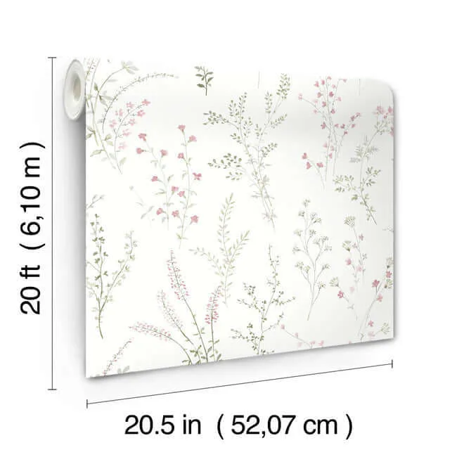 York Wallcoverings Wildflower Sprigs wallpaper, color Multicolor, SKU PSW1524RL