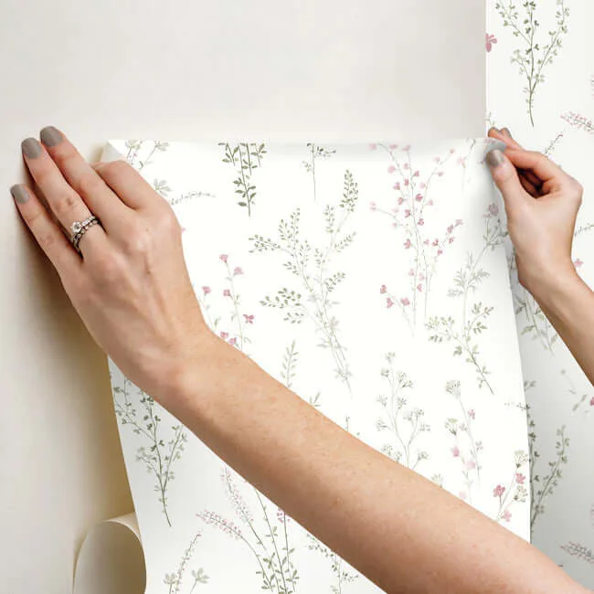 York Wallcoverings Wildflower Sprigs wallpaper, color Multicolor, SKU PSW1524RL