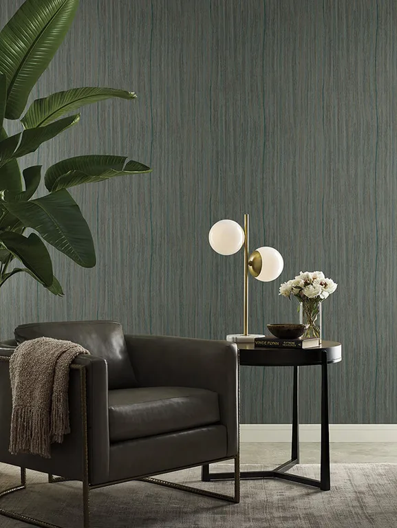 York Wallcoverings Wistman Stripe wallpaper, color Teal, SKU SI25715