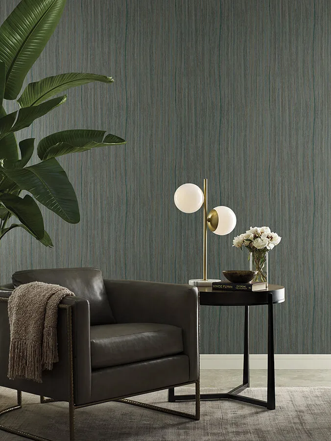 York Wallcoverings Wistman Stripe wallpaper, color Teal, SKU SI25715