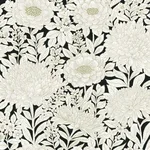 York Wallcoverings Wood Block Blooms wallpaper, color Black & Gold, SKU BW3923