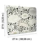 York Wallcoverings Wood Block Blooms wallpaper, color Black & Gold, SKU BW3923