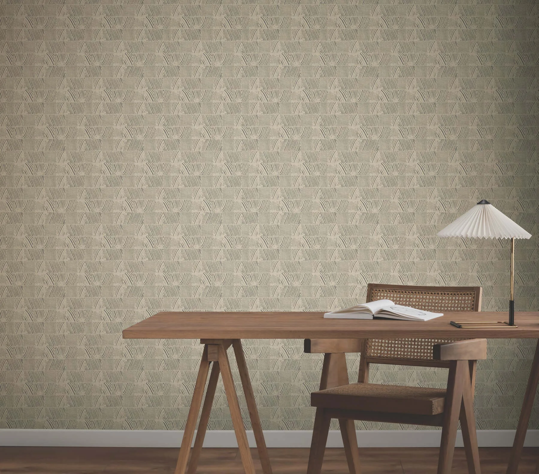 York Wallcoverings Woodcut wallpaper, color Black & Linen, SKU GN2621