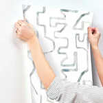 York Wallcoverings Abstract Aura wallpaper, color Blue Smoke, SKU AG2055