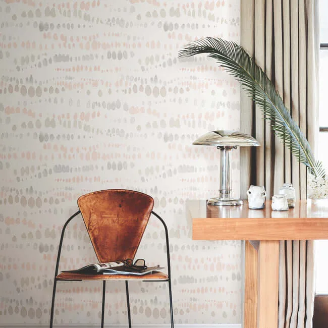 York Wallcoverings Dewdrops - Pink & Grey Wallpaper | Buy Online York Wallcoverings Dewdrops wallpaper, color Pink & Grey, SKU AG2047